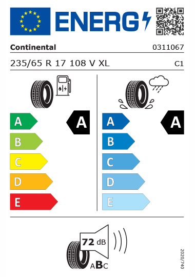 Kia Tyre Label  - continental-0311067-235-65R17